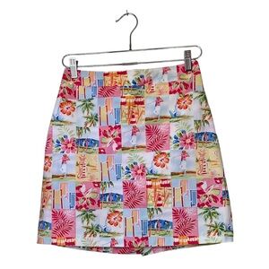 Skort Golf Tropical Print  Women's EP Pro Skirt Shorts Patchwork Sport Sz 4 Med